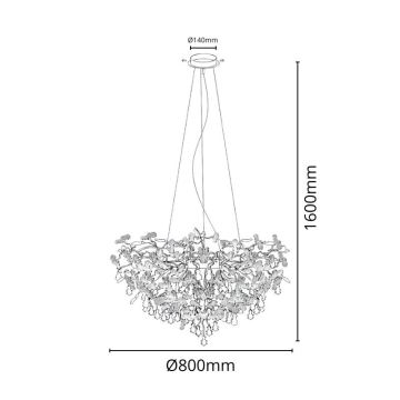 Suspension filaire en cristal 13xG9/40W/230V chrome