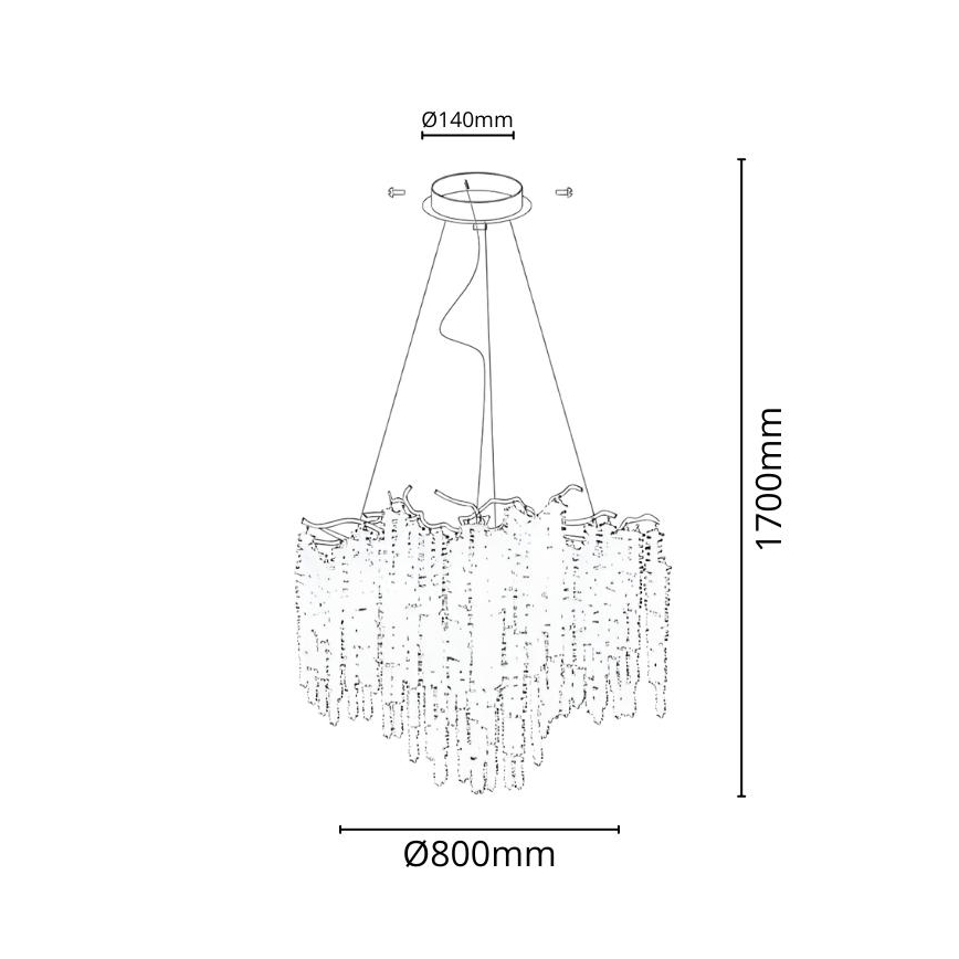 Suspension filaire en cristal 13xG9/40W/230V doré