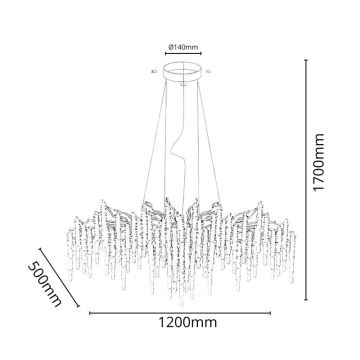 Suspension filaire en cristal 13xG9/40W/230V doré