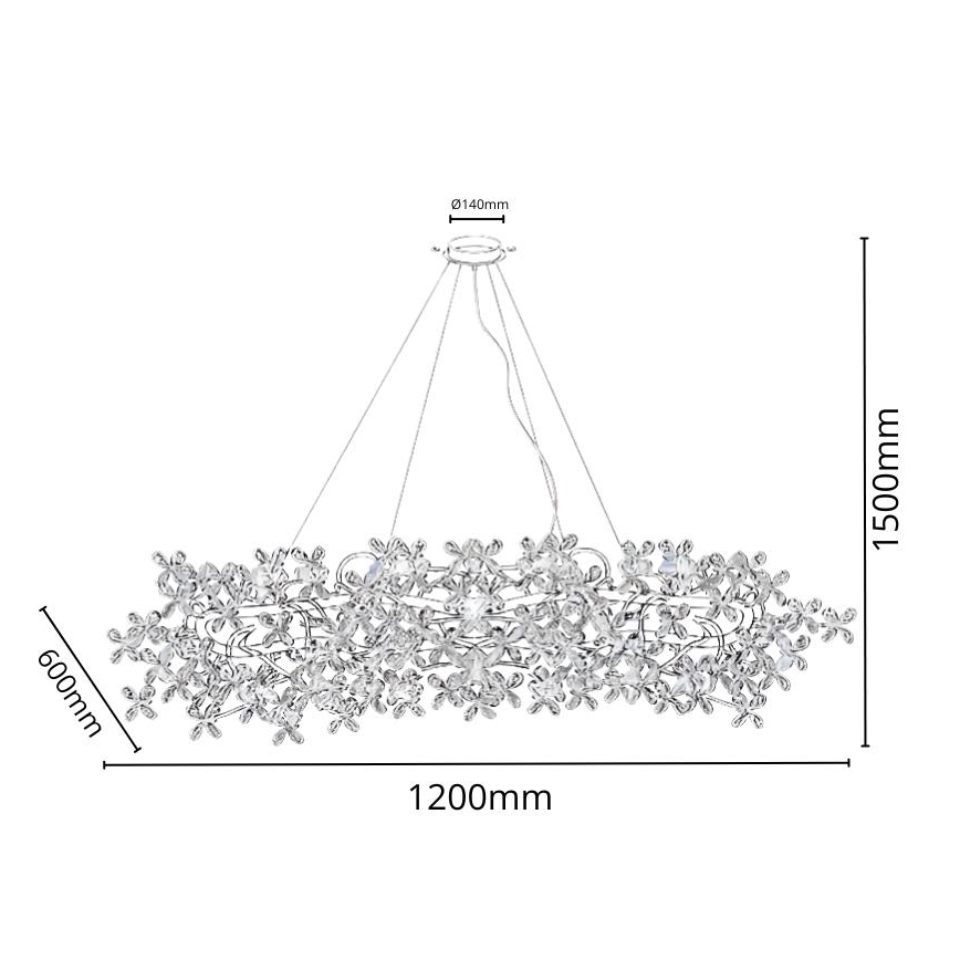 Suspension filaire en cristal 16xG9/40W/230V coloré