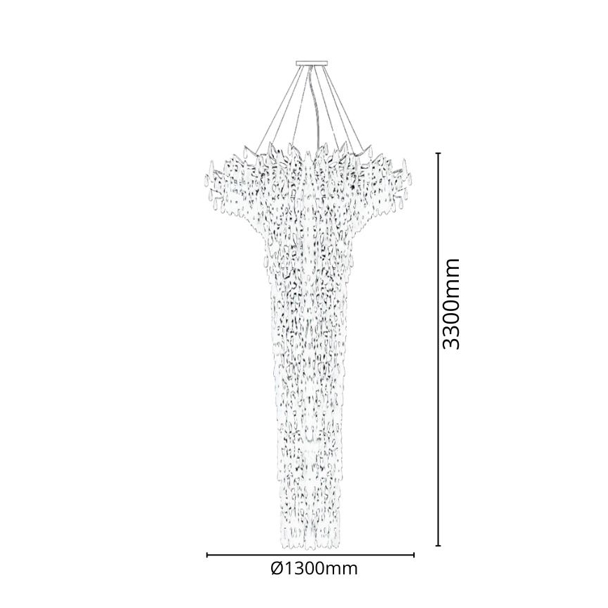 Suspension filaire en cristal 41xG9/40W/230V doré