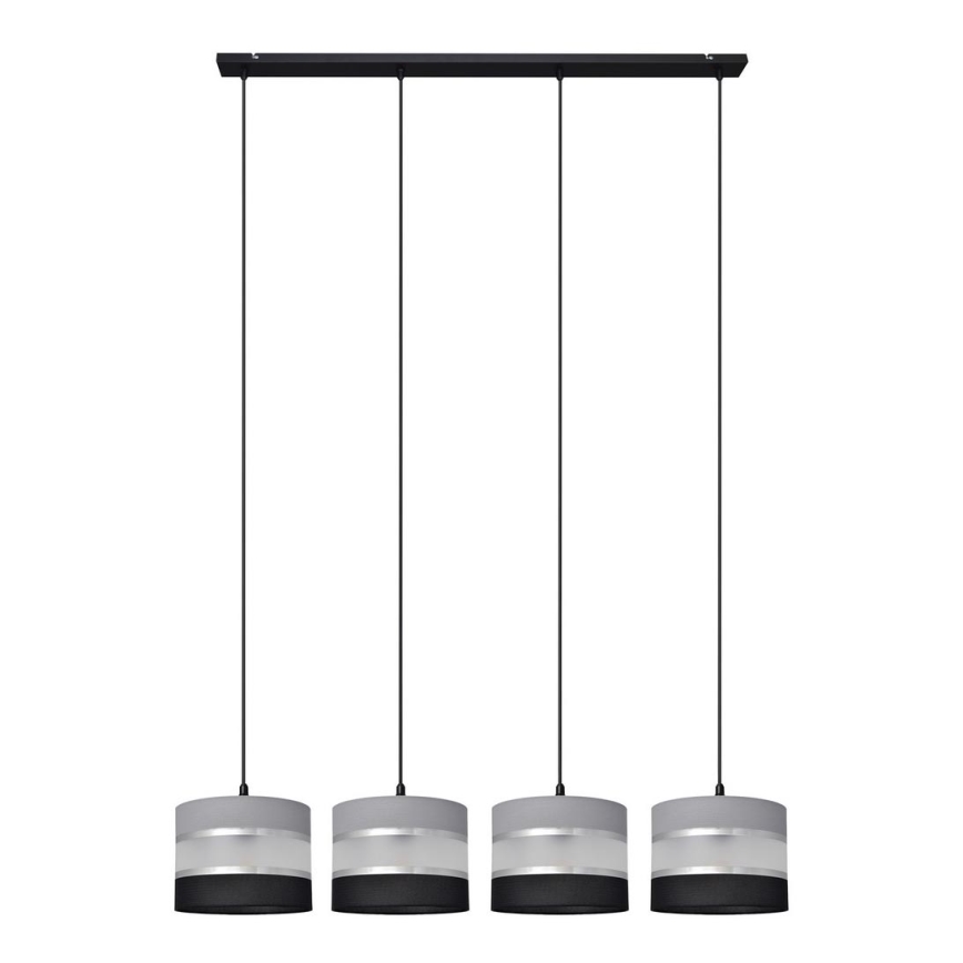 Suspension filaire HELEN 4xE27/60W/230V noir/gris/argent