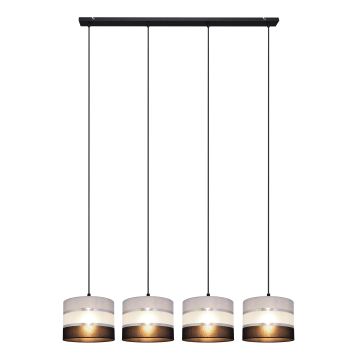 Suspension filaire HELEN 4xE27/60W/230V noir/gris/argent