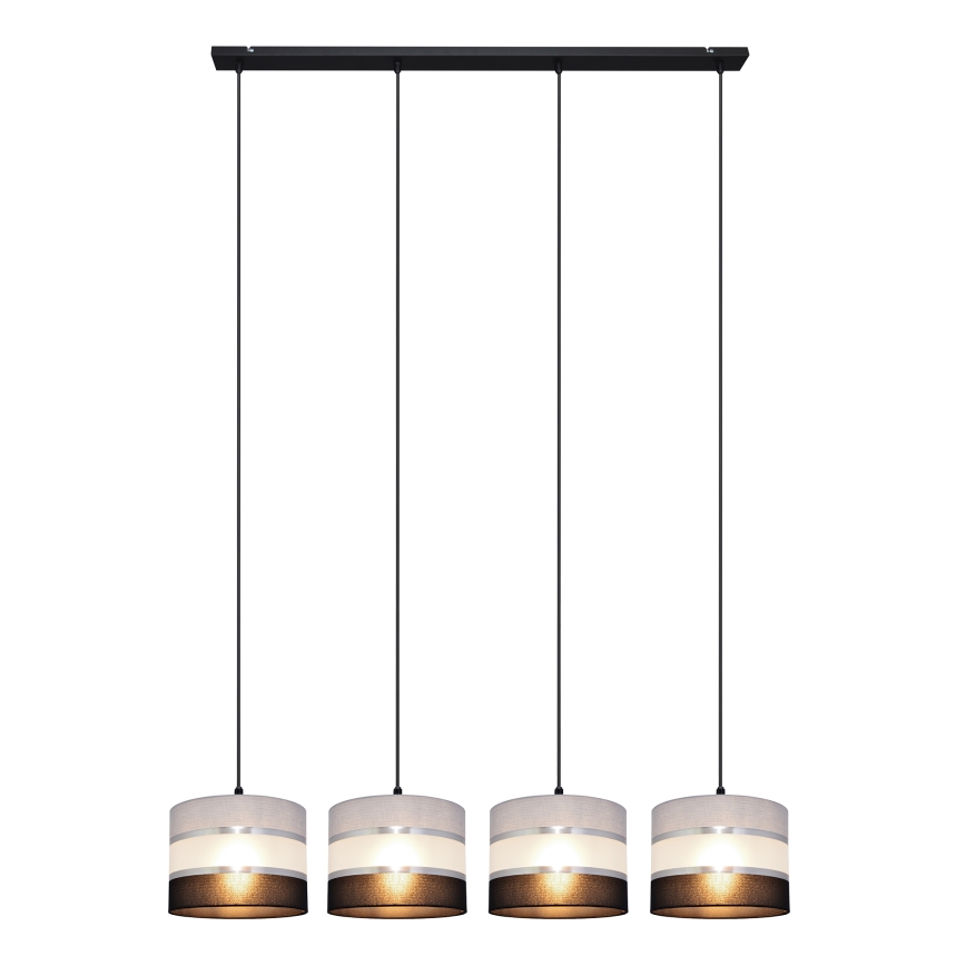 Suspension filaire HELEN 4xE27/60W/230V noir/gris/argent