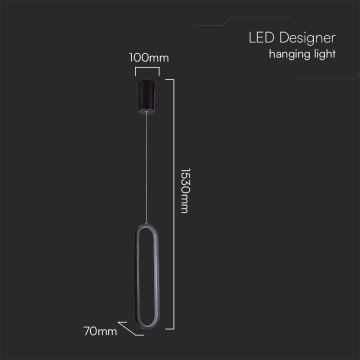 Suspension filaire LED/13W/230V 3000K noir