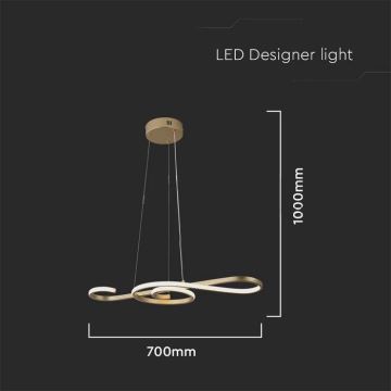 Suspension filaire LED LED/18W/230V 3000K doré