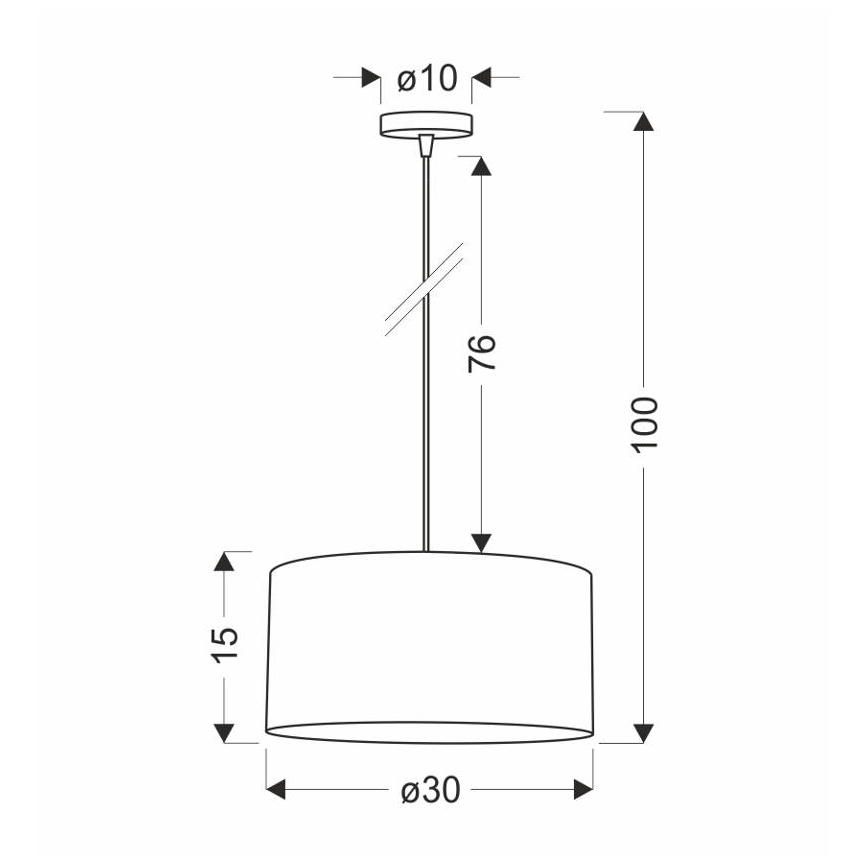 Suspension filaire LEGNO 1xE27/40W/230V d. 30 cm marron