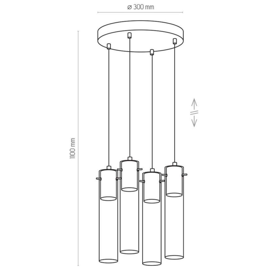 Suspension filaire LOOK GRAPHITE 4xGU10/50W/230V