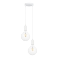 Suspension filaire MIROS 2xE27/60W/230V rond blanc