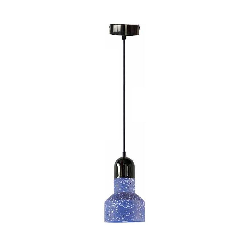 Suspension filaire TERRAZZO 1xE27/60W/230V d. 12 cm bleu