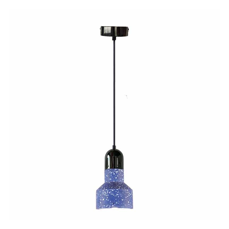 Suspension filaire TERRAZZO 1xE27/60W/230V d. 12 cm bleu