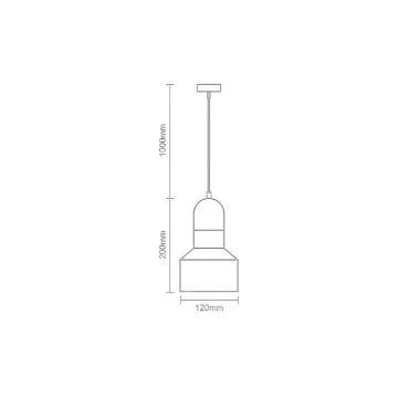 Suspension filaire TERRAZZO 1xE27/60W/230V d. 12 cm bleu