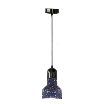 Suspension filaire TERRAZZO 1xE27/60W/230V d. 12 cm noir