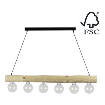 Suspension filaire TRABO 6xE27/60W/230V pin - certifié FSC