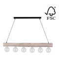 Suspension filaire TRABO 6xE27/60W/230V pin - certifié FSC