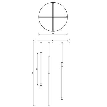 Suspension filaire YORU 5xG9/8W/230V noir