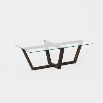 Table basse AMALFI 35x105 cm pin/transparent
