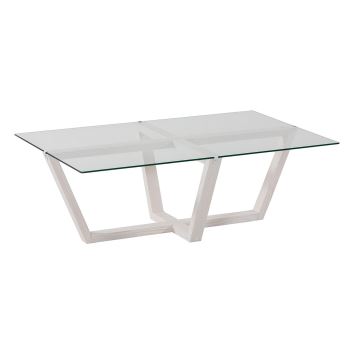 Table basse AMALFI 35x105 cm pin/transparent