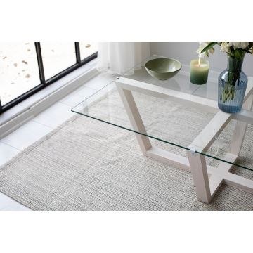 Table basse AMALFI 35x105 cm pin/transparent