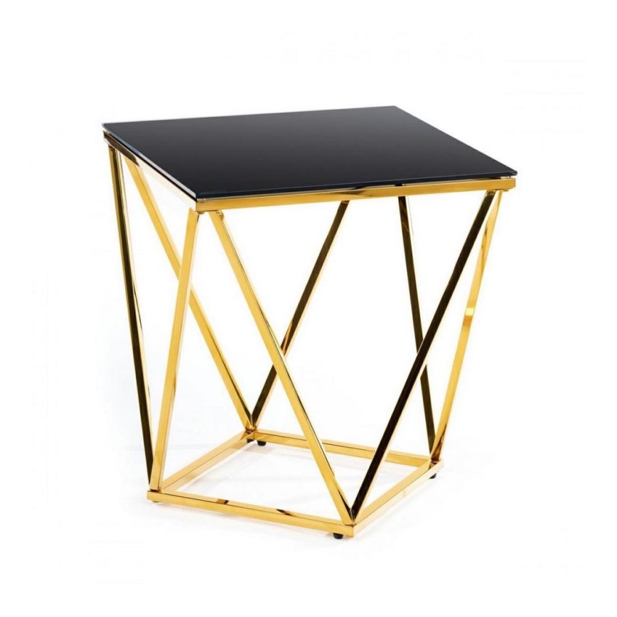 Table basse DIAMANTA 50x50 cm dorée/noire