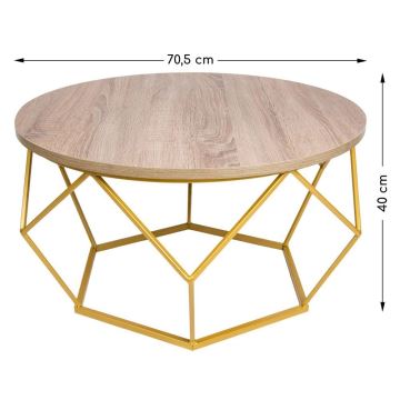 Table basse DIAMOND 40x70 cm doré/marron