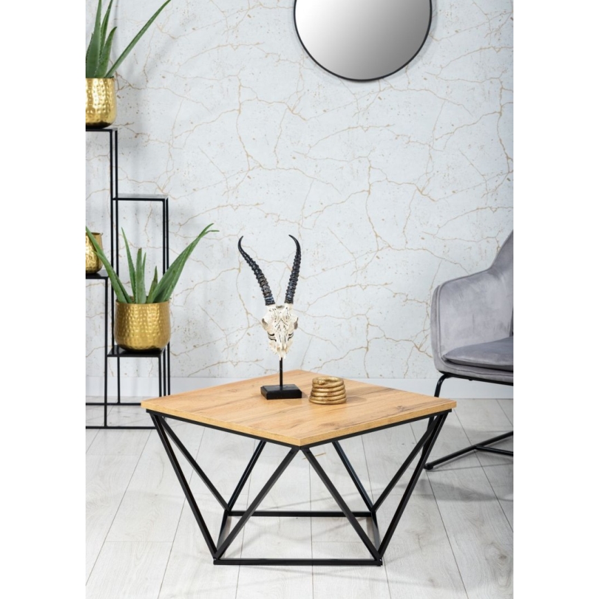 Table basse DIAMOND 60x60 cm noire/marron