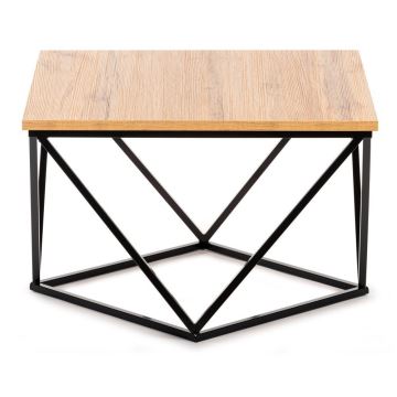 Table basse DIAMOND 60x60 cm noire/marron