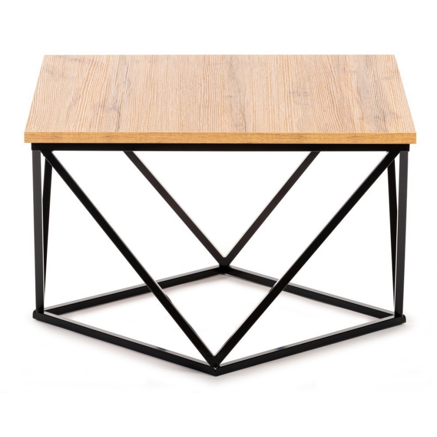 Table basse DIAMOND 60x60 cm noire/marron