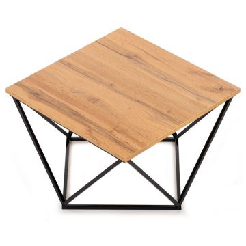 Table basse DIAMOND 60x60 cm noire/marron