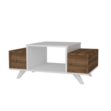 Table basse ERIBERTO 43,8x90 cm marron/blanche