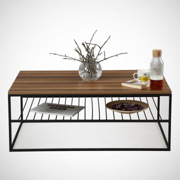 Table basse ETNA 43x95 cm marron/noir