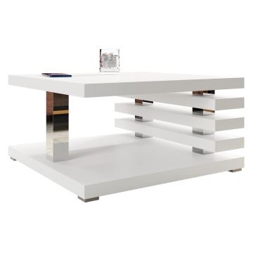 Table basse KYOTO 31x60 cm blanc mat