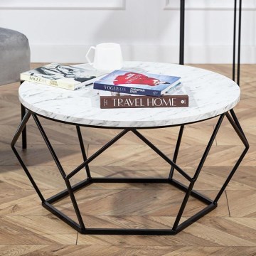 Table basse MARMUR 40x70 cm noire/blanche