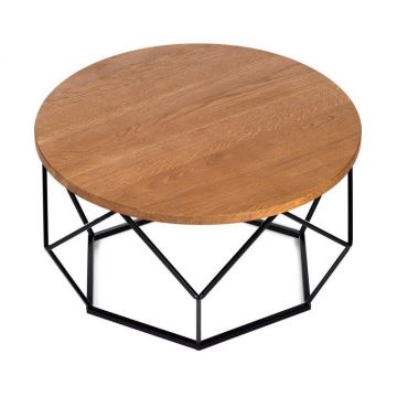 Table basse OAKLOFT 40x70 cm noire/chêne