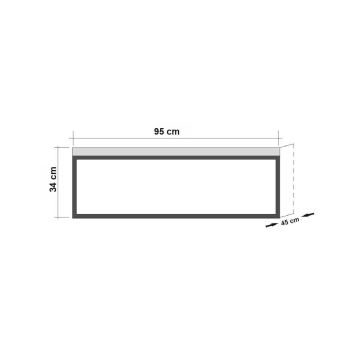 Table basse QUANTUM 34x95 cm marron/noire