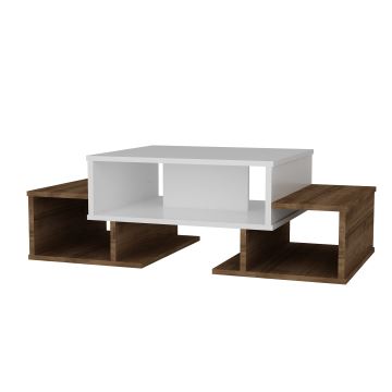 Table basse SARAFINA 39x103 cm marron/blanche