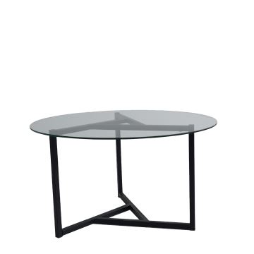 Table basse TRIO 42x75 cm transparente/noire