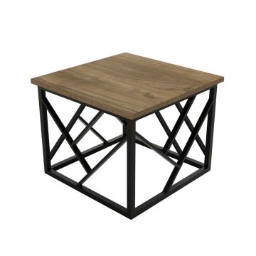 Table basse WODA 42x53 cm marron/noir