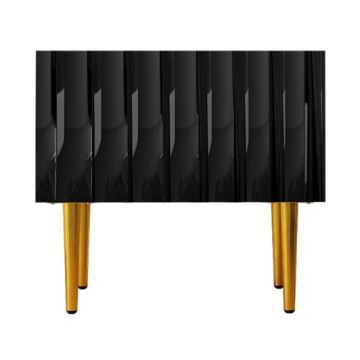 Table de chevet ARCOS 46x50 cm noir/doré