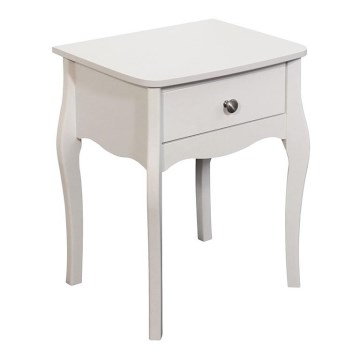 Table de chevet BAROQUE 55x45 cm blanc