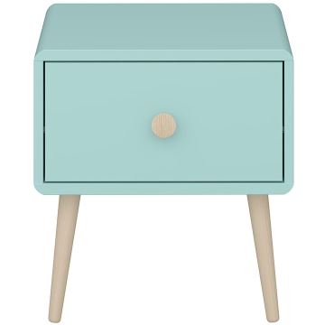 Table de chevet GAIA 44,3x41,4 cm turquoise/chêne