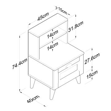 Table de chevet RANI 45x74,4 cm blanc