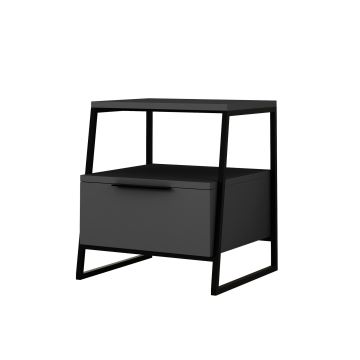 Table de nuit PAL 50x45 cm noire/anthracite