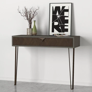 Table murale LINEA 78x90 cm marron/anthracite