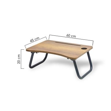 Table pour lit SEHPA 20x60 cm bouleau marron/noire