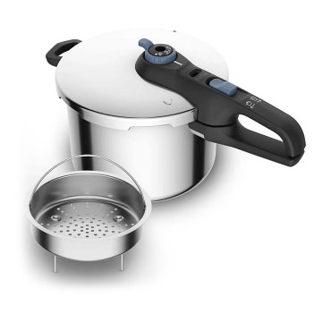 Tefal - Cocotte-minute 6 l SECURE TRENDY acier inoxydable