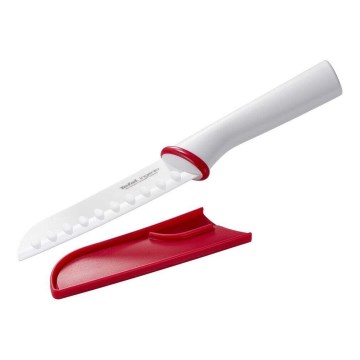 Tefal - Couteau céramique santoku INGENIO 13 cm blanc/rouge