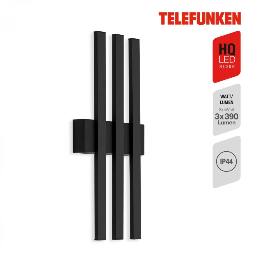 Telefunken 313305TF - Applique murale LED extérieure 3xLED/4W/230V IP44