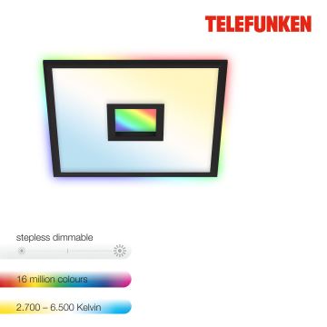 Telefunken 319405TF - LED RGBW Luminaire à intensité variable LED/24W/230V 2700-6500K noir + télécommande