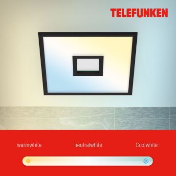 Telefunken 319405TF - LED RGBW Luminaire à intensité variable LED/24W/230V 2700-6500K noir + télécommande